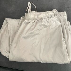 White Satin Drawstring Pants